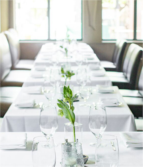 View of some sophisticated tables ready for a meeting 