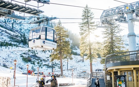 View of an Aerial Tram station on winter season