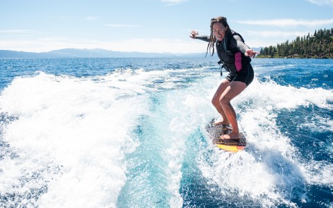 girl water boarding