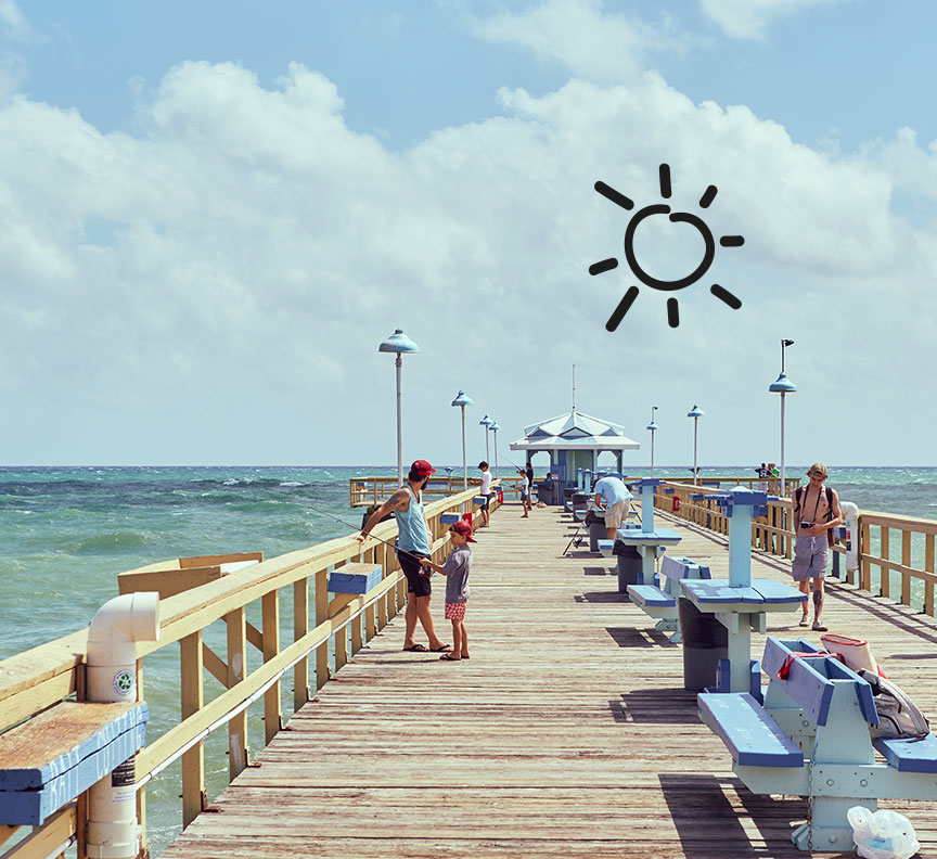 people on pier