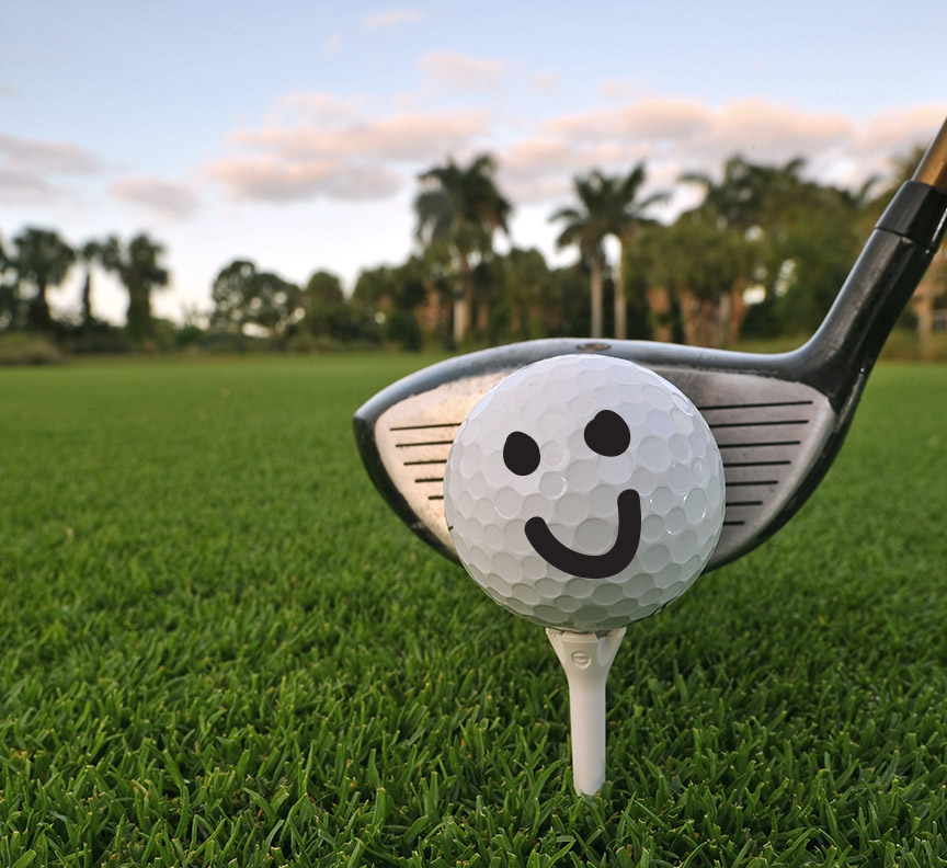 playing golf
