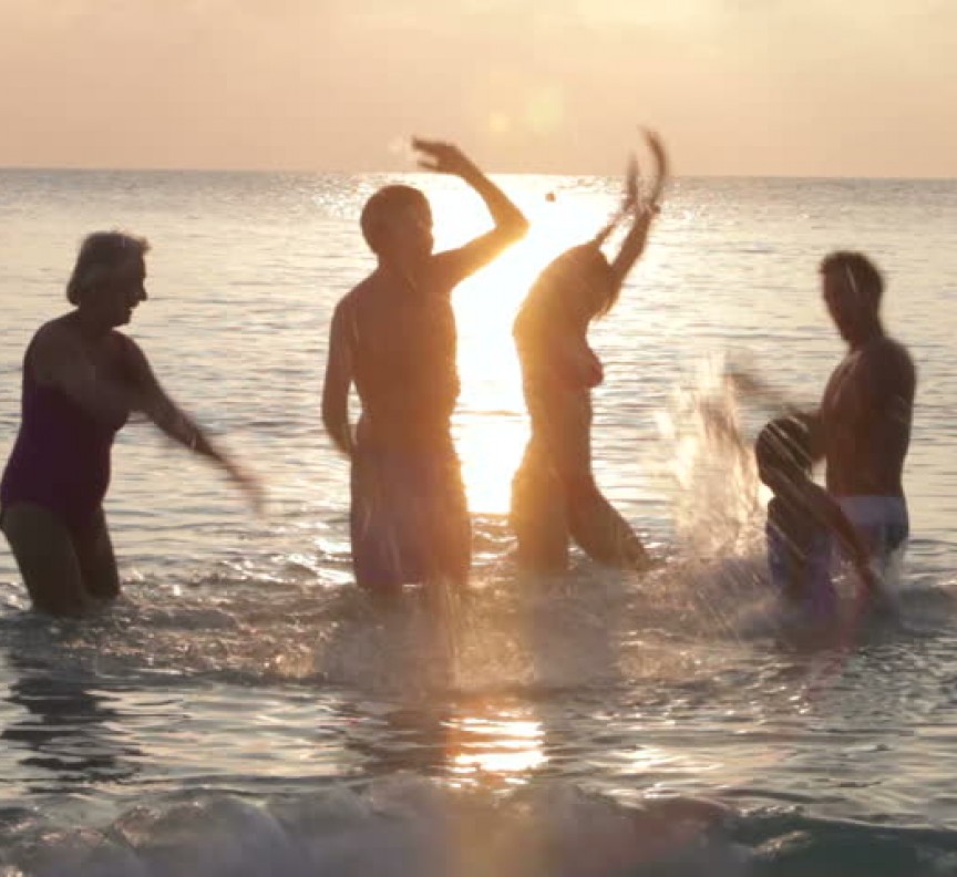 people playing in ocean
