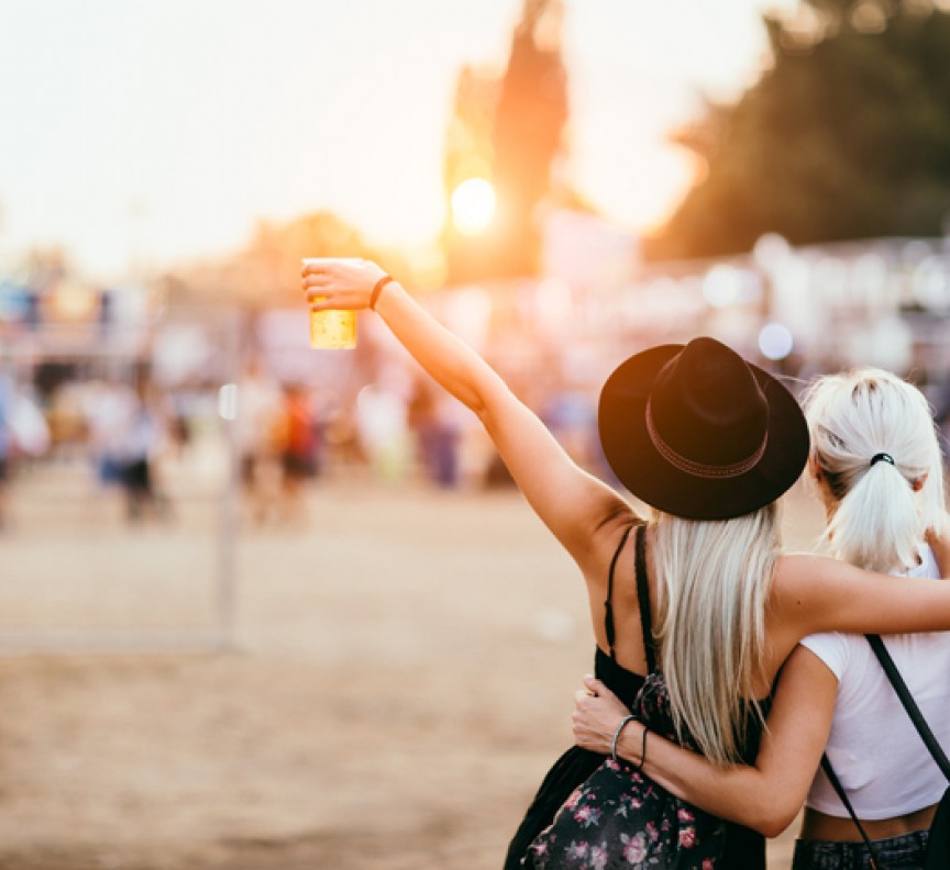 friends at music festival