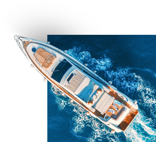 aerial view of a boat on the water