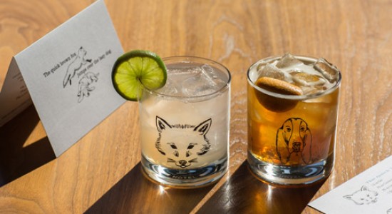 Two cocktails on table