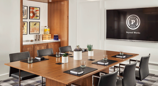 the press room meeting space
