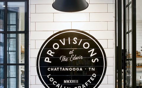 wall with blackProvisions logo