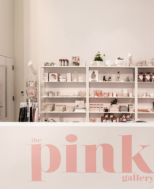Closeup view of The pink Gallery