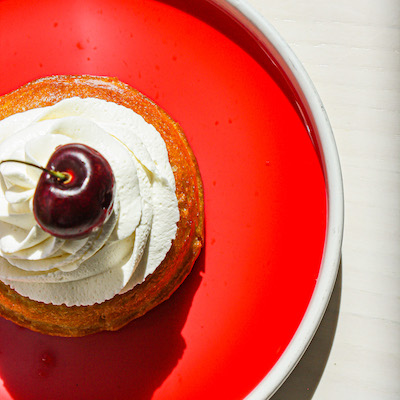 cherry pie with whip cream