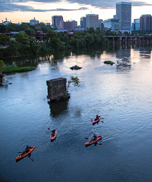 group of friends kayaking