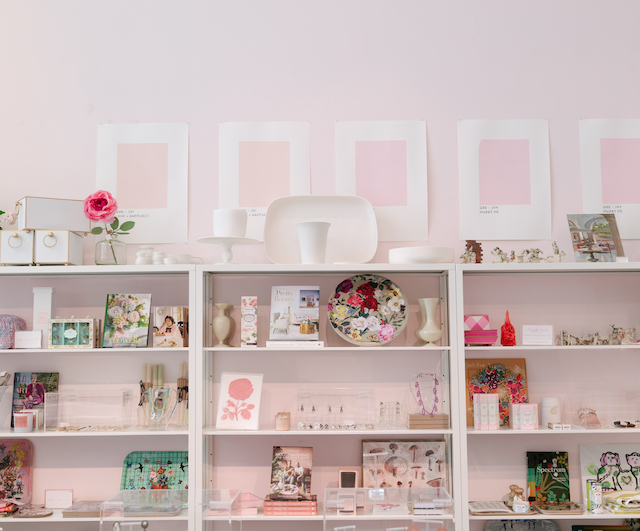 boutique shop with shelving of merchandise 