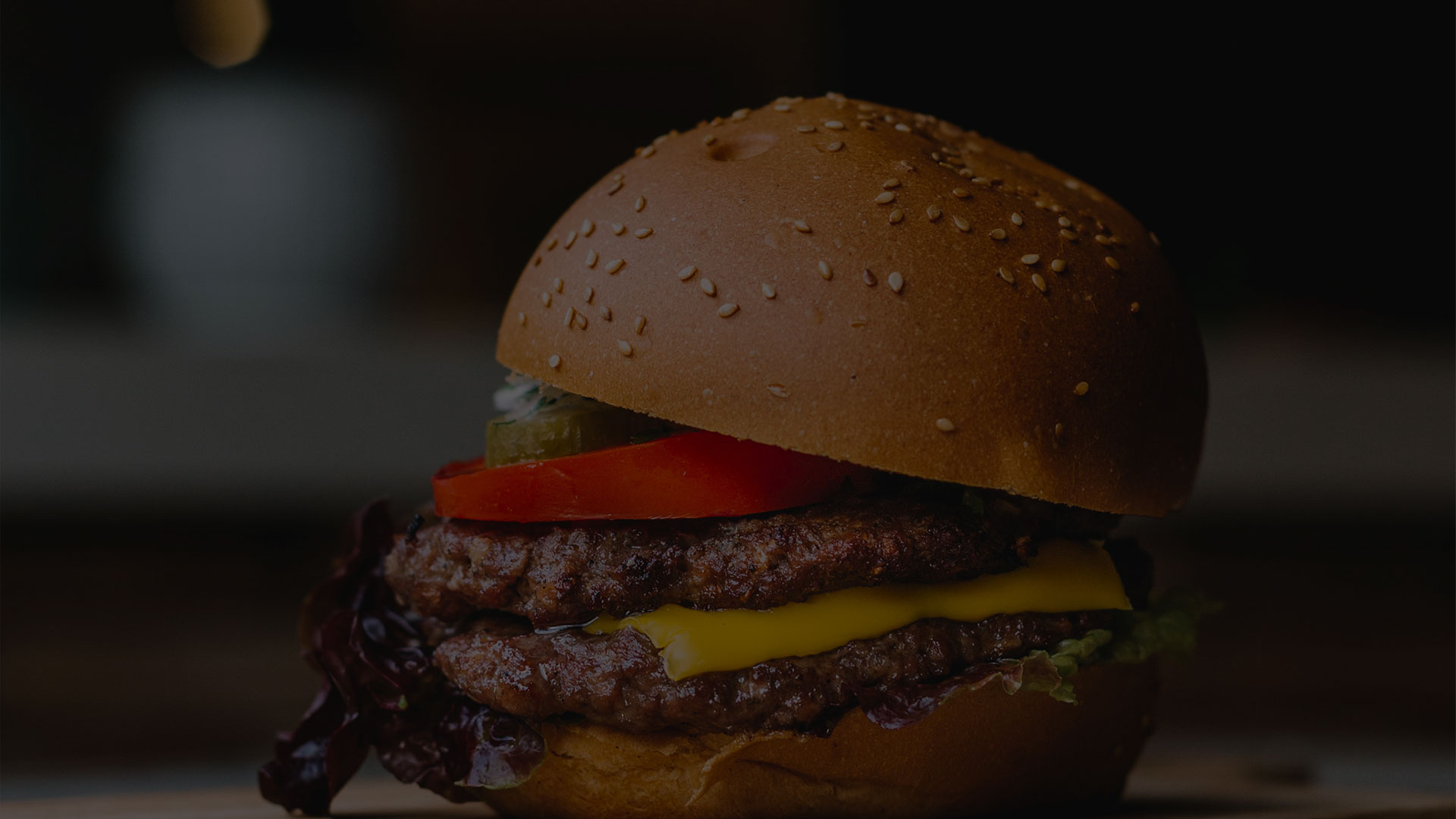 up close view of a burger 