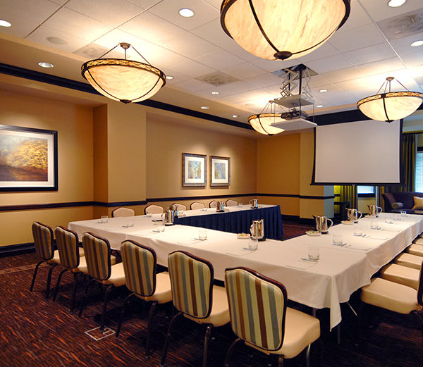 a meeting room setup for an event