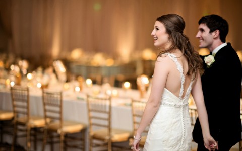 bride standing in a wedding reception