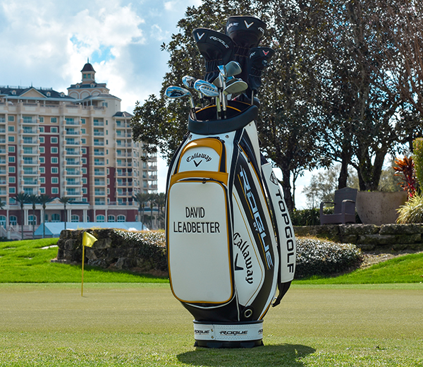 david leadgetter golf club bag on golf course