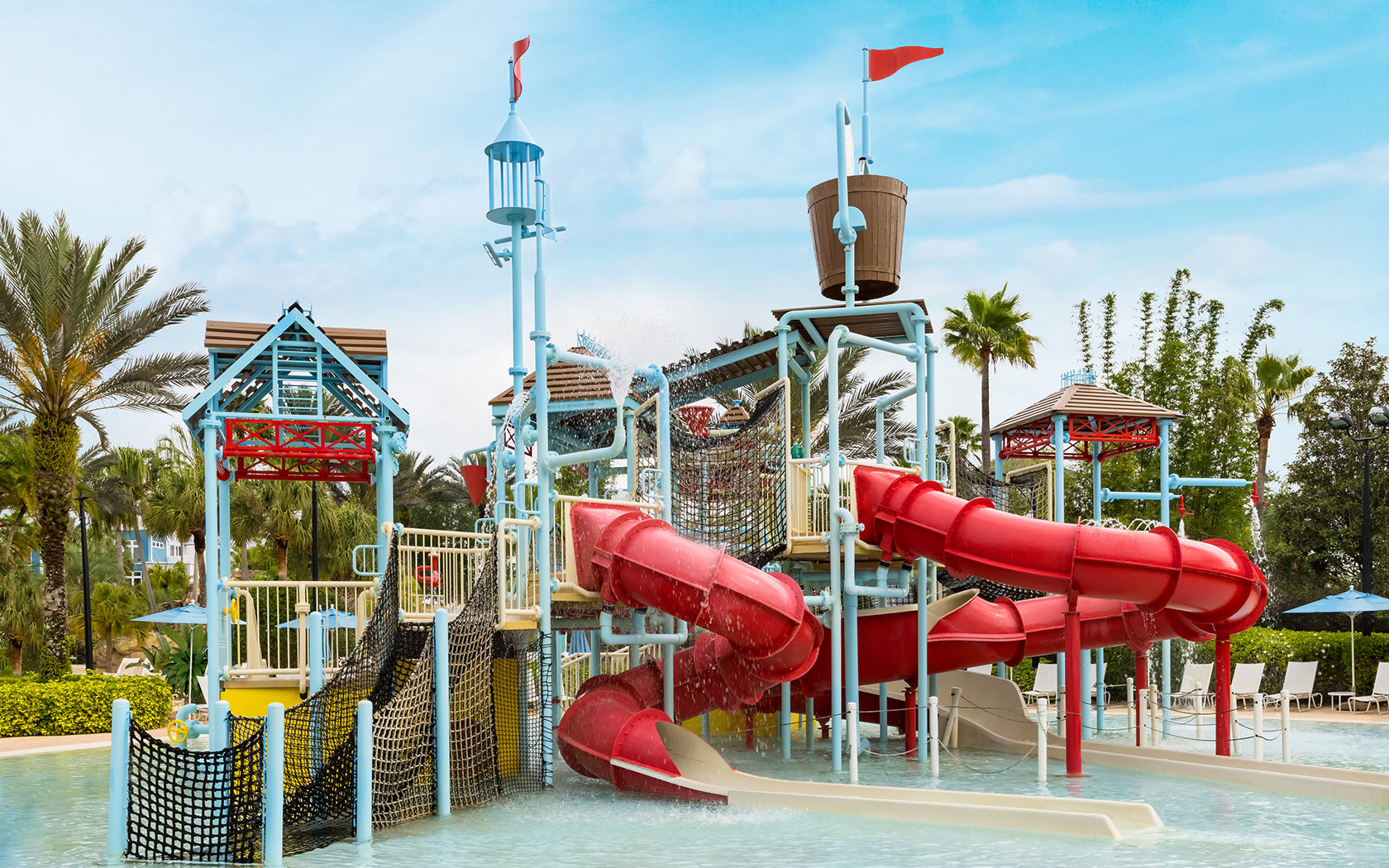 water park with slides