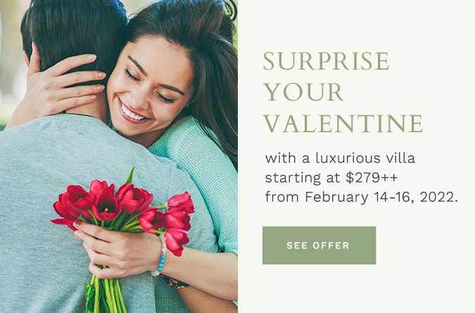 surprise your valentine with a luxurious villa starting at $279++ from February 14-16, 2022