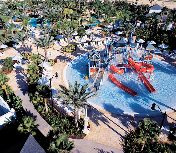 aerial image of most of water park
