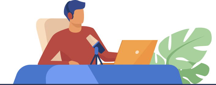 icon of a guy sitting looking at his computer
