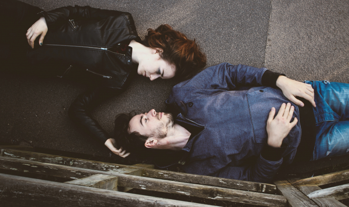 couple lying on floor