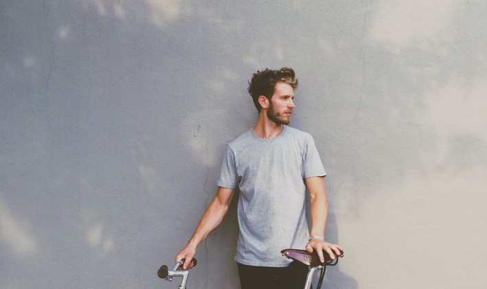 hipster guy with bike