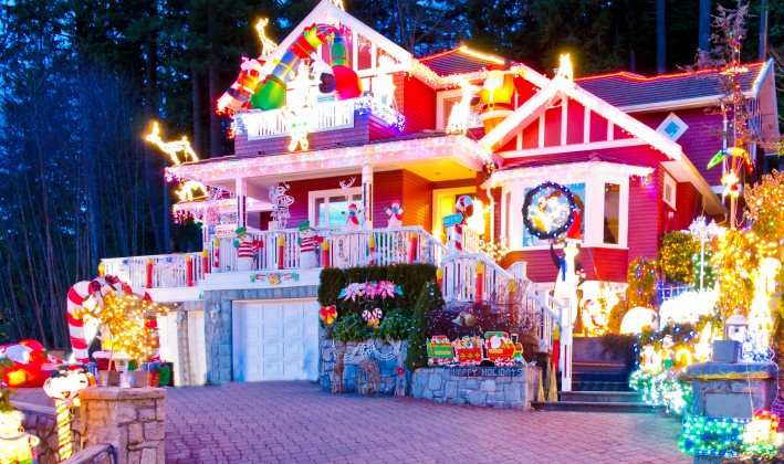 christmas decorated house