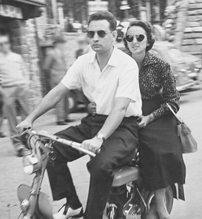 vintage image of a couple on a bike