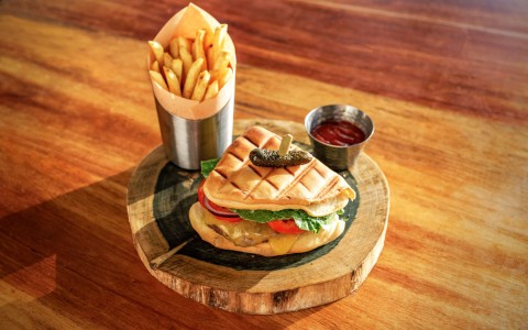 burger and fries
