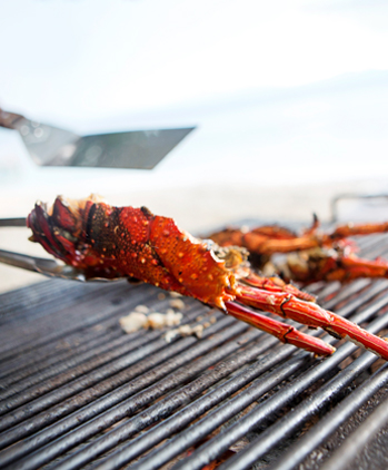 View of a grilled lobster