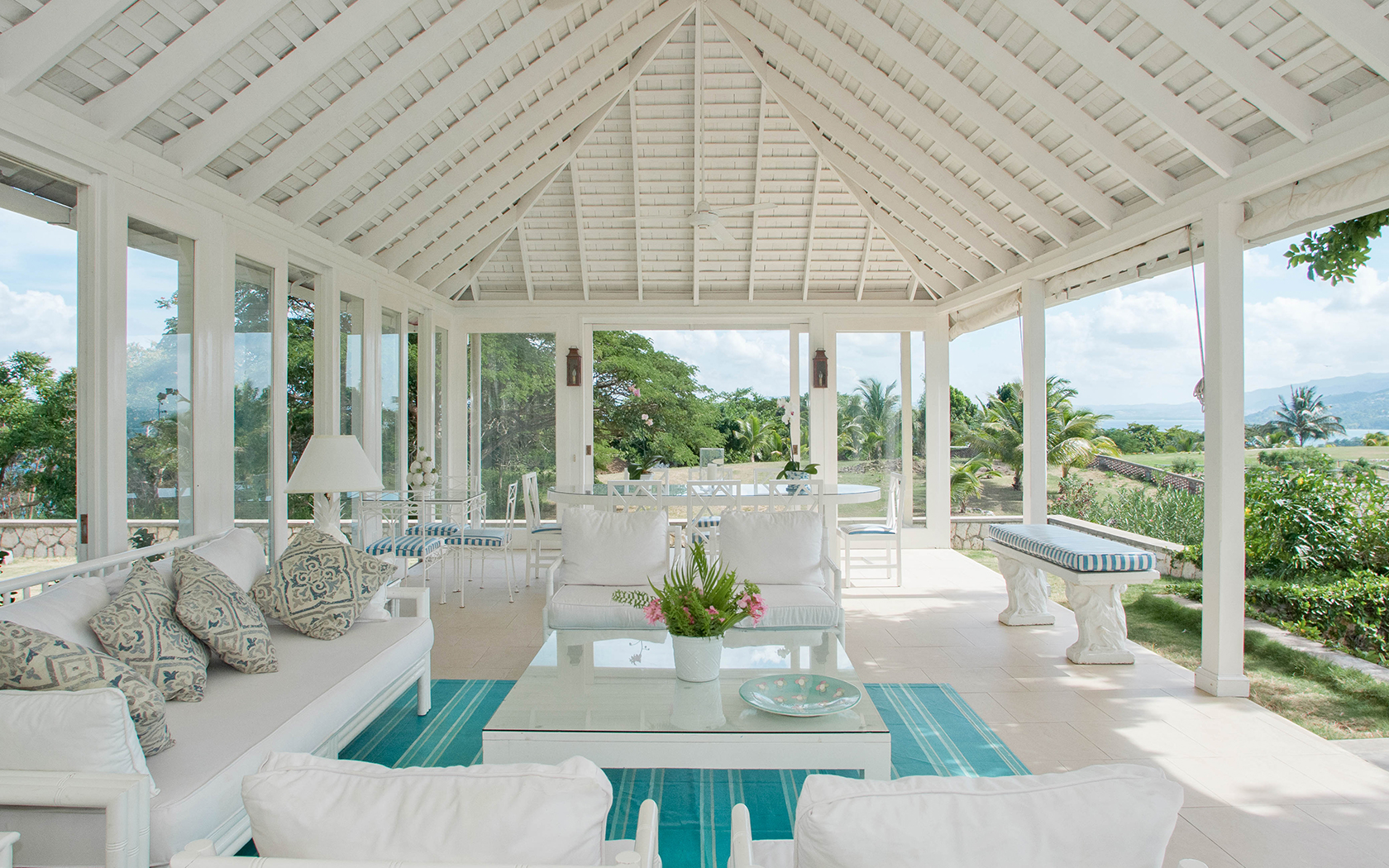 spacious patio in a tropical location 