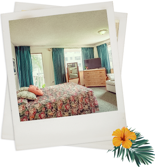 spacious suite photo in white polaroid frame