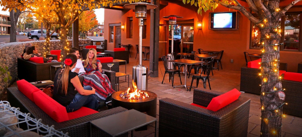 Santa Fe Sage outdoor seating area with fire pit