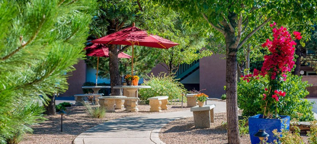 santa fe sage exterior patio area