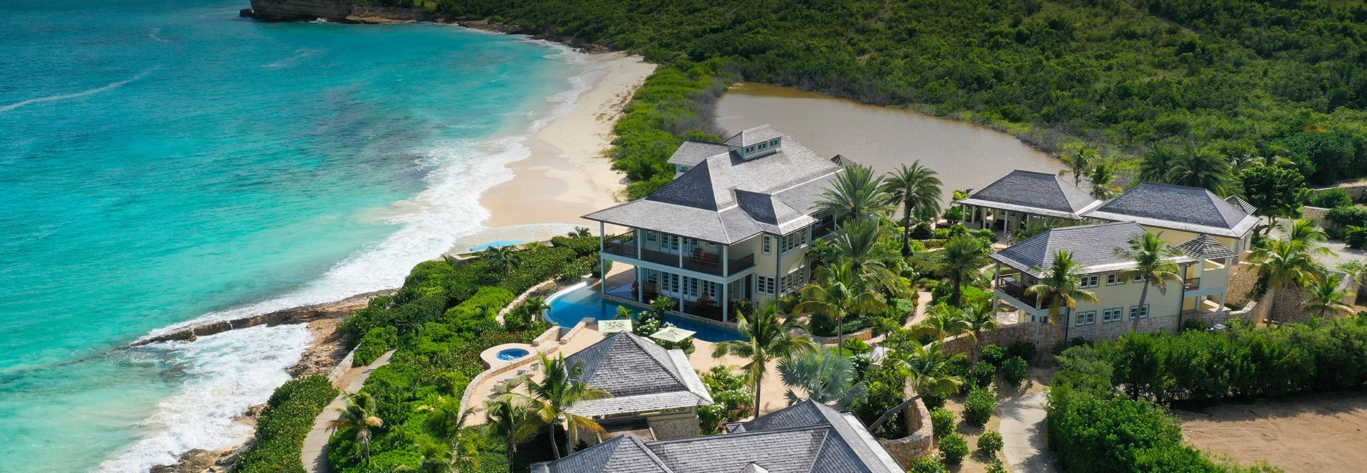 aerial view of a beach city