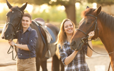 couple with horses