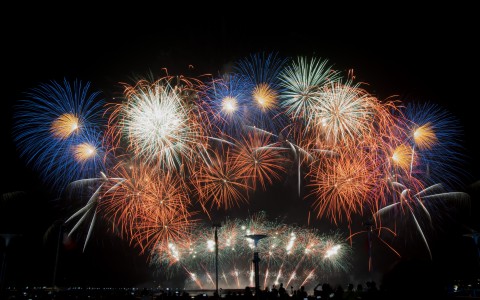 fireworks against black sky