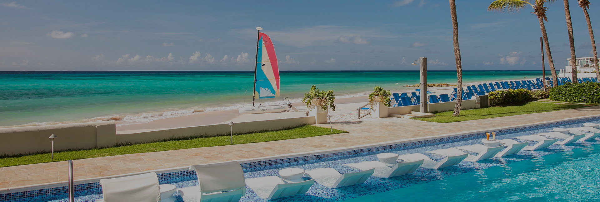 View of a seashore next to the property pool