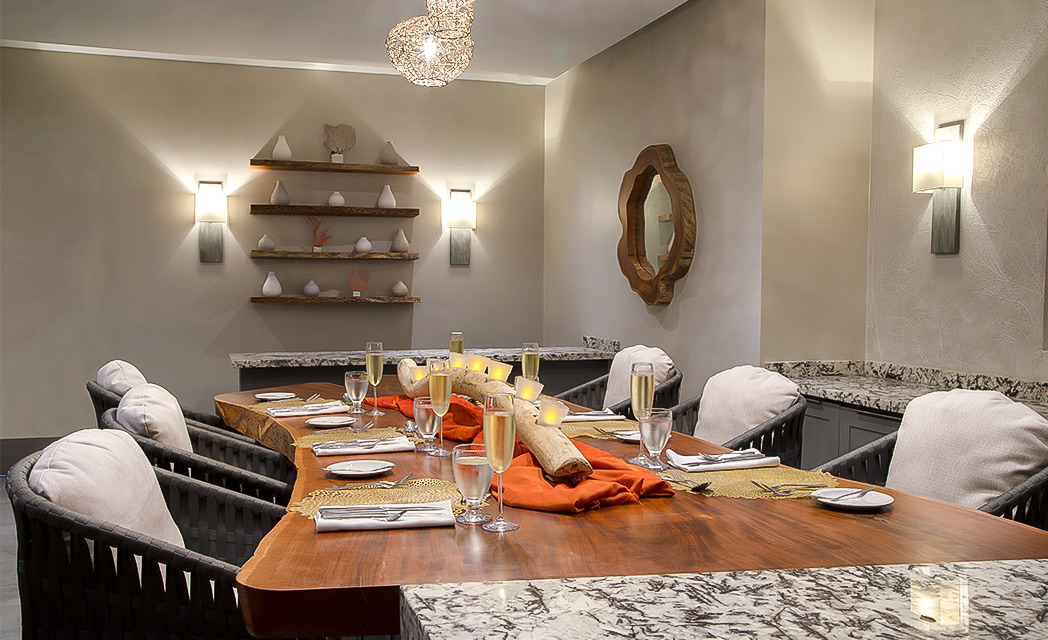 Internal view of a sophisticated dining area