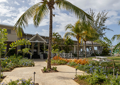 Front view of a cabin entrance