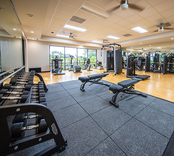 equipment and machines at a gym room