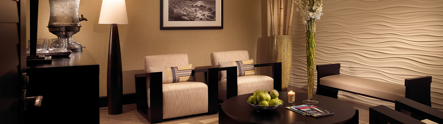 Waiting area on the spa with comfortable chairs