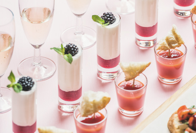 assorted cocktails on a table