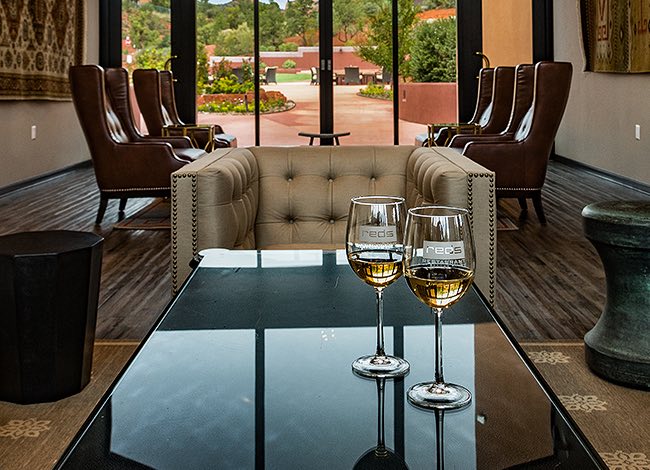 dining table with wine glasses