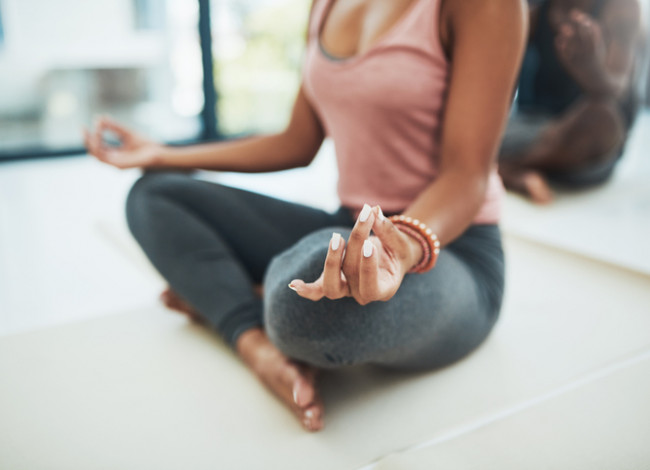 woman doing yoga