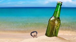 beer in sand