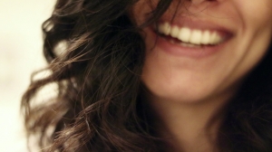 woman smiling up close