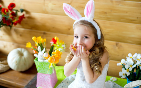 little girl on easter