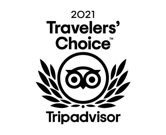 2021 Travelers' choice Tripadvisor badge