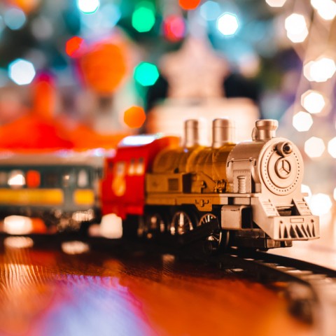 toy train at christmas