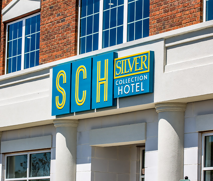 exterior hotel logo